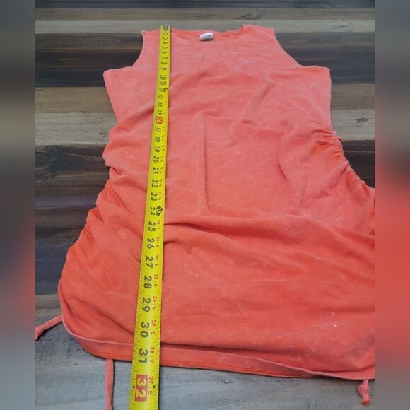 Victoria’s Secret PINK Adjustable Ruched Side Tank Dress Orange Mini Size XL - Picture 9 of 11
